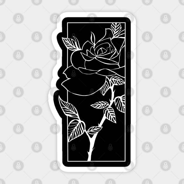 Black Rose Sticker by InkPerspective